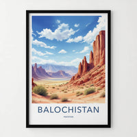 Balochistan Poster - Pakistan Travel Art - Arid Canyon Vista Home Decor