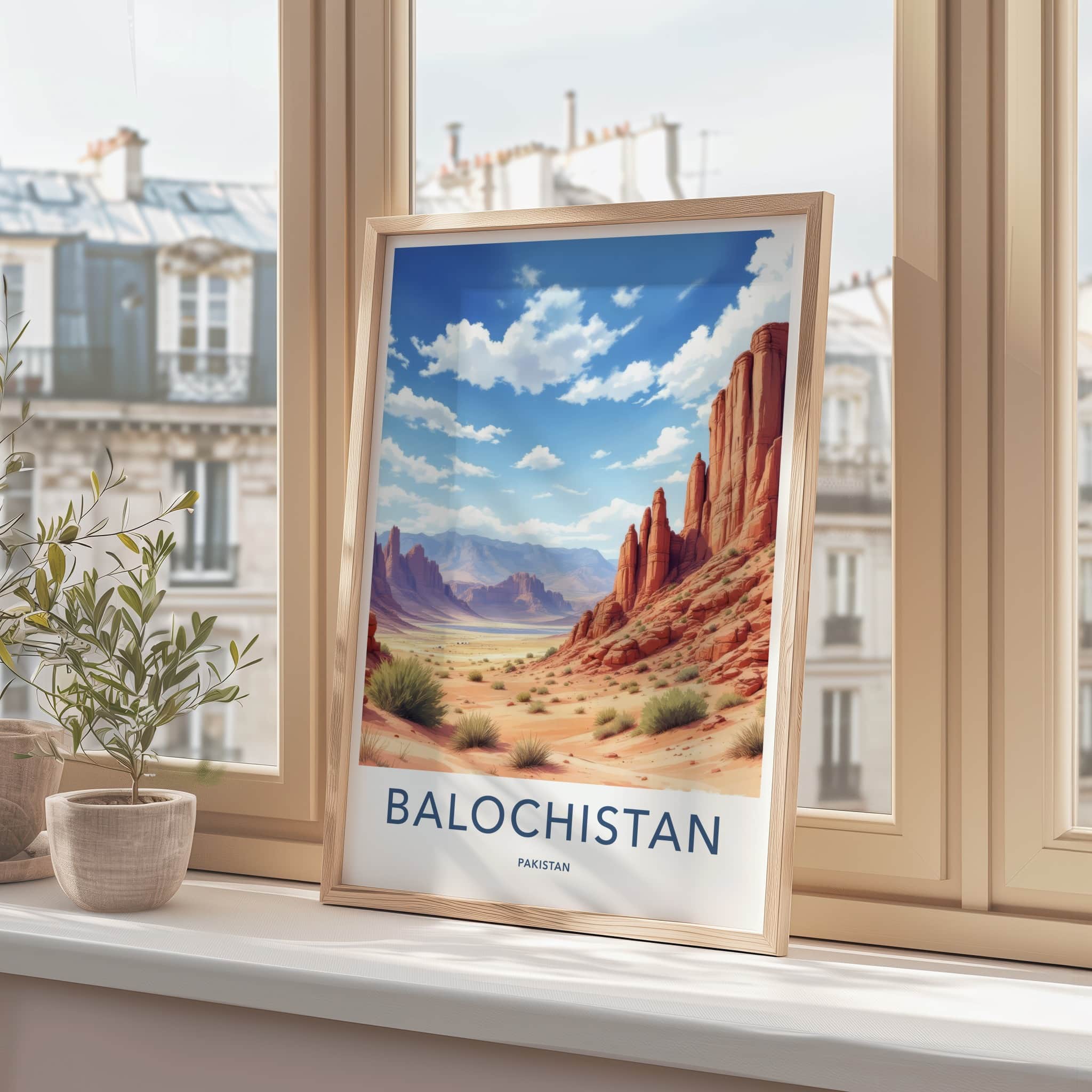 Balochistan Poster - Pakistan Travel Art - Arid Canyon Vista Home Decor