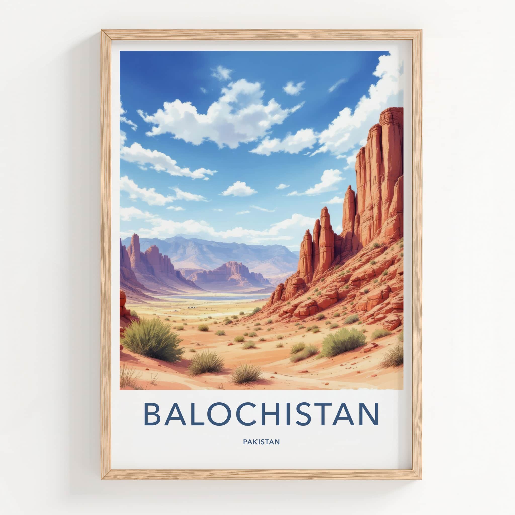 Balochistan Poster - Pakistan Travel Art - Arid Canyon Vista Home Decor