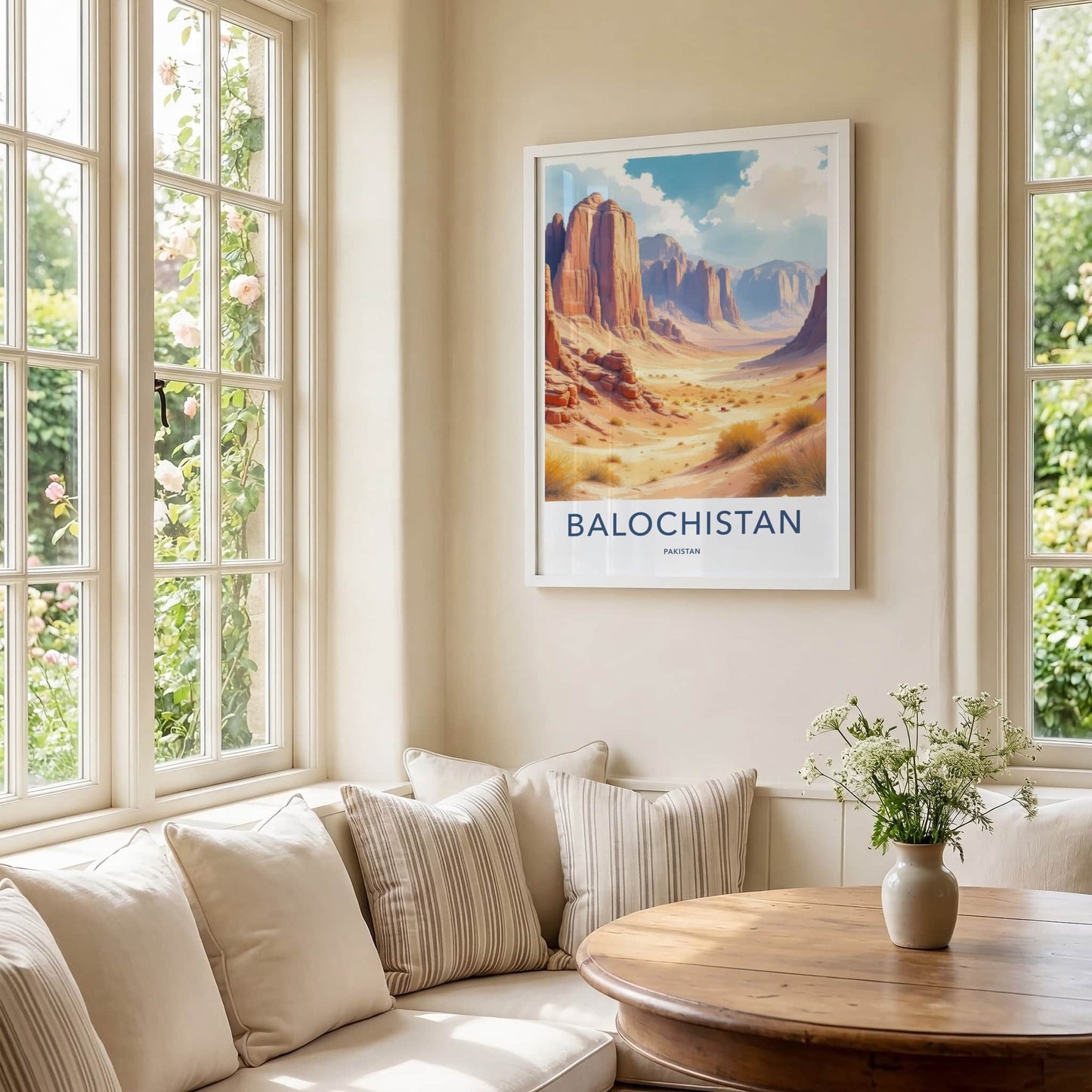 Balochistan Poster - Pakistan Travel Art - Towering Rock Canyon Wall Decor