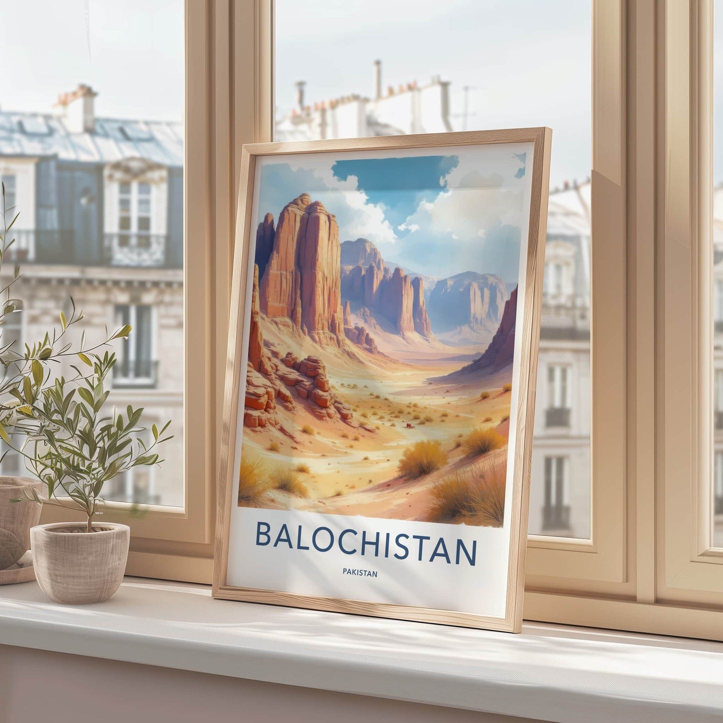 Balochistan Poster - Pakistan Travel Art - Towering Rock Canyon Wall Decor