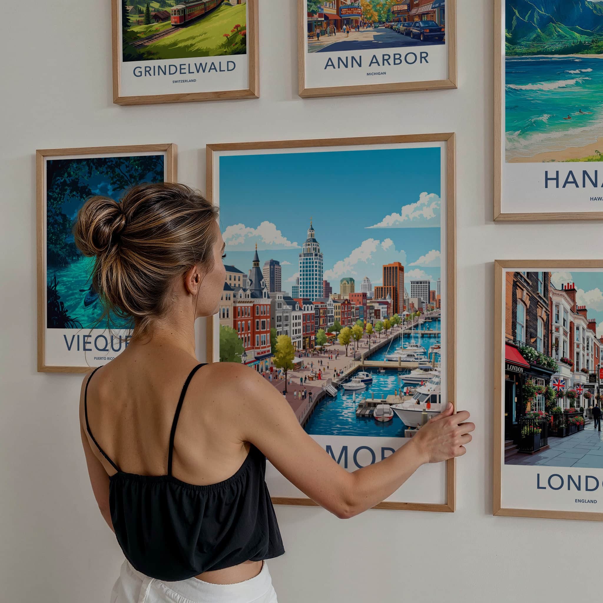 Baltimore Poster - Maryland Wall Art - Lively City Harbor Home Decor