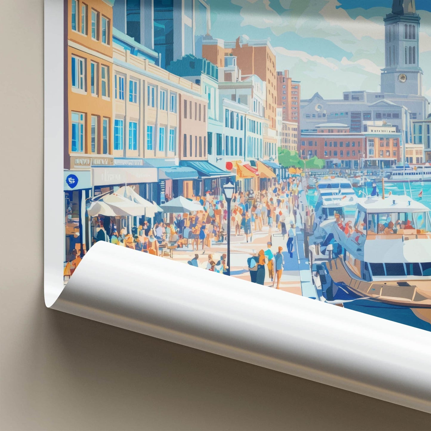 Baltimore Poster - Maryland Wall Art - Vibrant Harbor Scene Home Decor