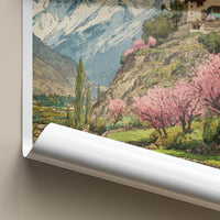 Baltit Fort Poster - Pakistan Travel Art - Spring Blossom Fort Home Decor