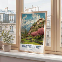 Baltit Fort Poster - Pakistan Travel Art - Spring Blossom Fort Home Decor