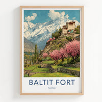 Baltit Fort Poster - Pakistan Travel Art - Spring Blossom Fort Home Decor