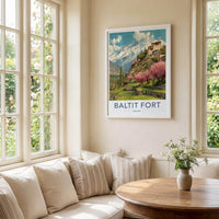 Baltit Fort Poster - Pakistan Travel Art - Spring Blossom Fort Home Decor