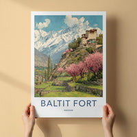 Baltit Fort Poster - Pakistan Travel Art - Spring Blossom Fort Home Decor