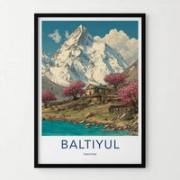 BALTIYUL Poster - Pakistan Travel Art - Mountain Lake Bloom Home Decor