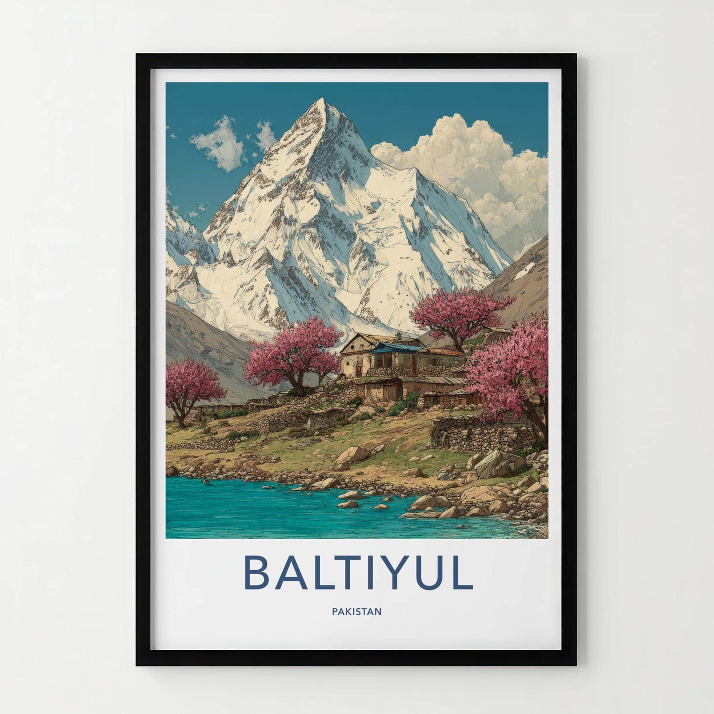 BALTIYUL Poster - Pakistan Travel Art - Mountain Lake Bloom Home Decor
