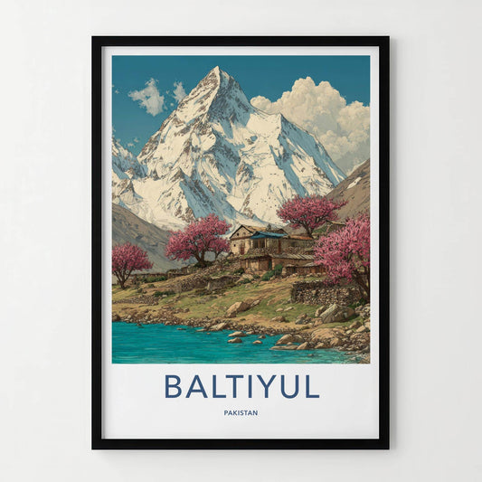 BALTIYUL Poster - Pakistan Travel Art - Mountain Lake Bloom Home Decor