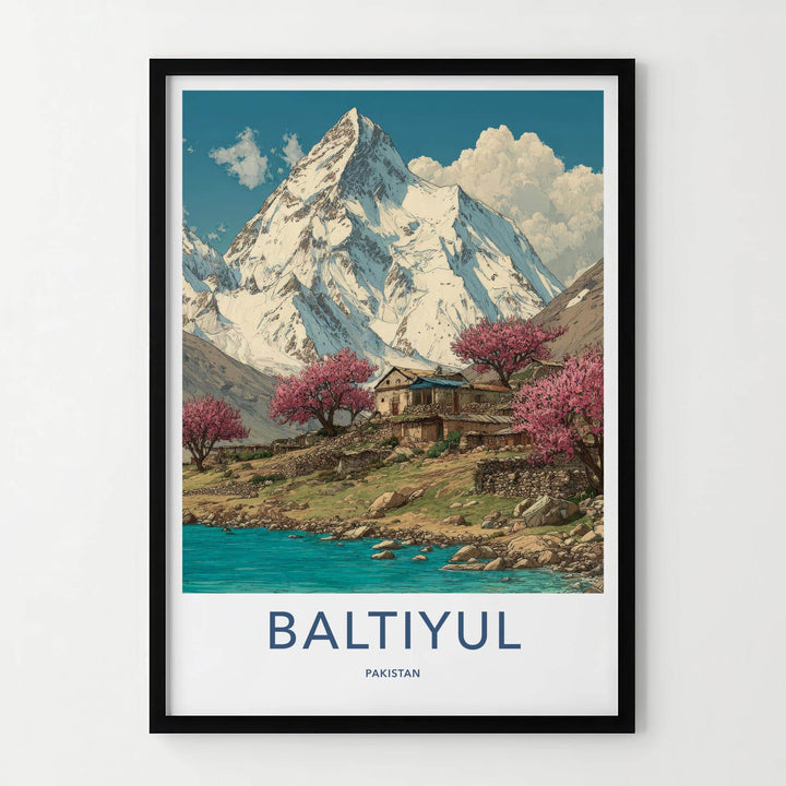 BALTIYUL Poster - Pakistan Travel Art - Mountain Lake Bloom Home Decor