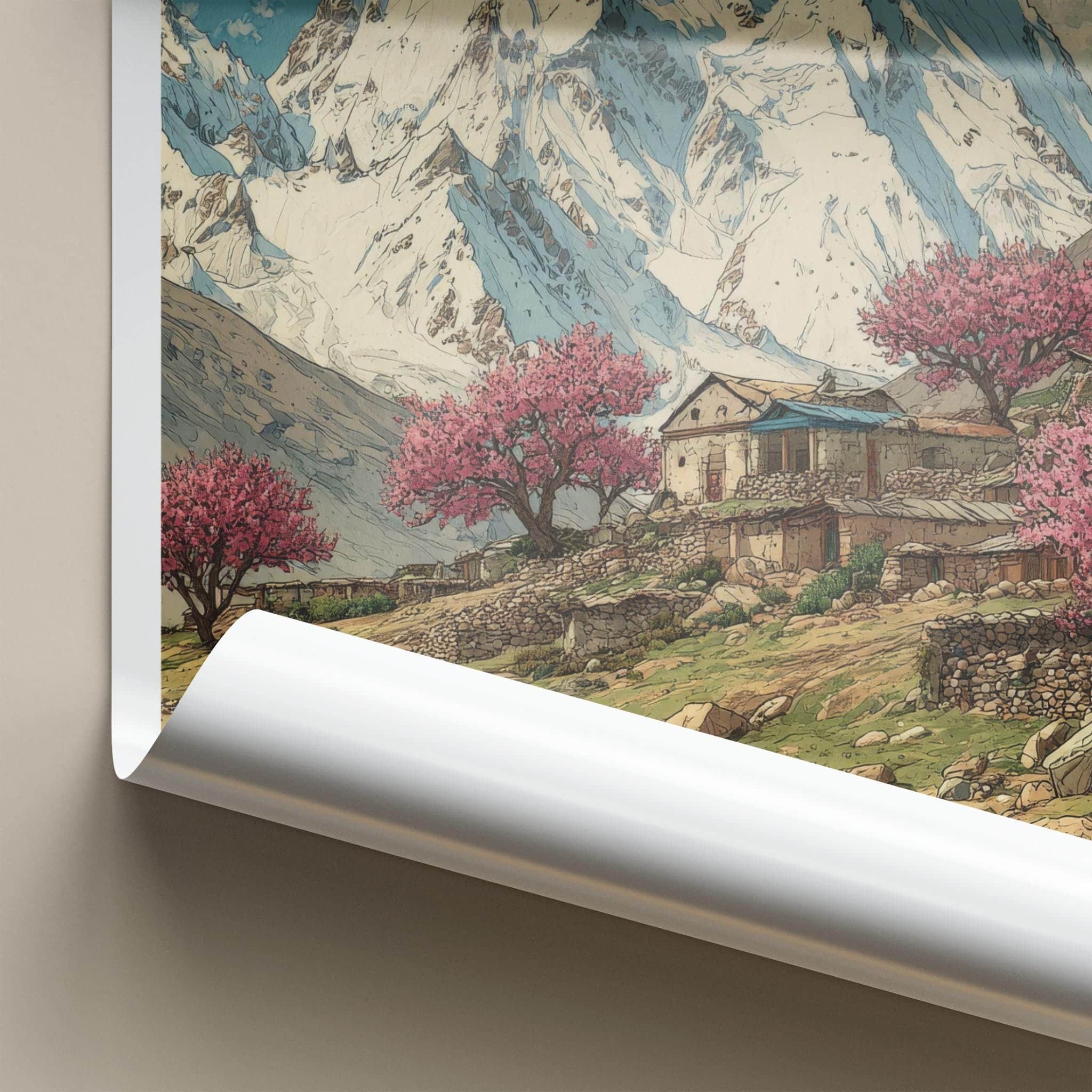 BALTIYUL Poster - Pakistan Travel Art - Mountain Lake Bloom Home Decor