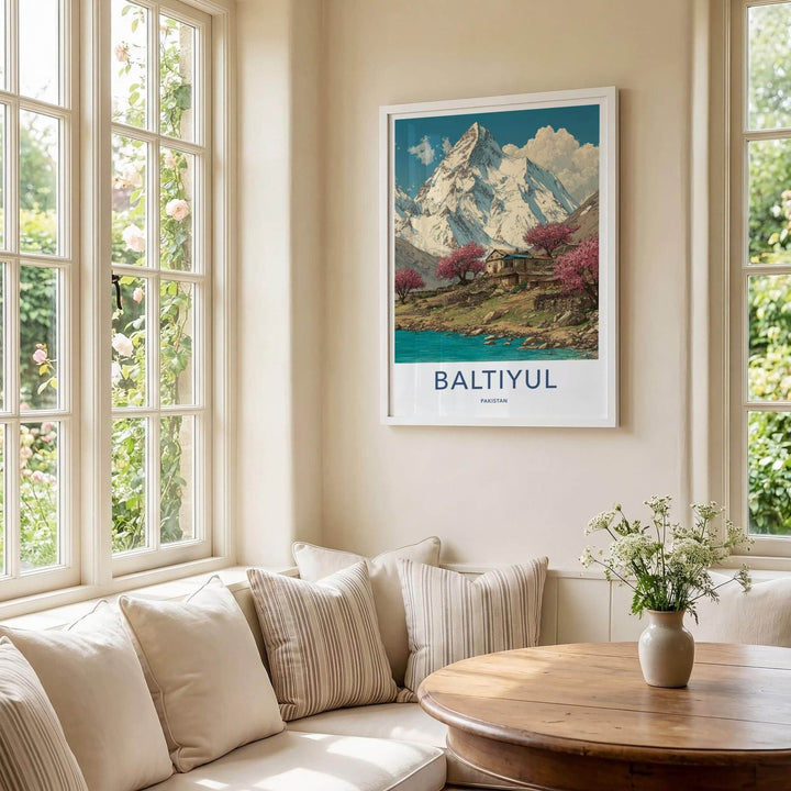 BALTIYUL Poster - Pakistan Travel Art - Mountain Lake Bloom Home Decor