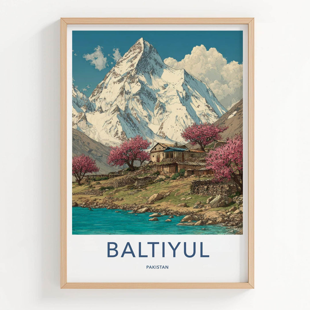 BALTIYUL Poster - Pakistan Travel Art - Mountain Lake Bloom Home Decor