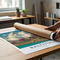 BALTIYUL Poster - Pakistan Travel Art - Mountain Lake Bloom Home Decor
