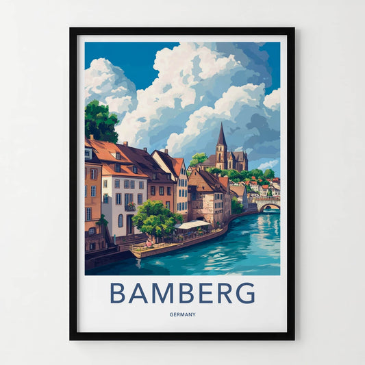 Bamberg Poster - Germany Travel Art - Historic River Town Wall Decor