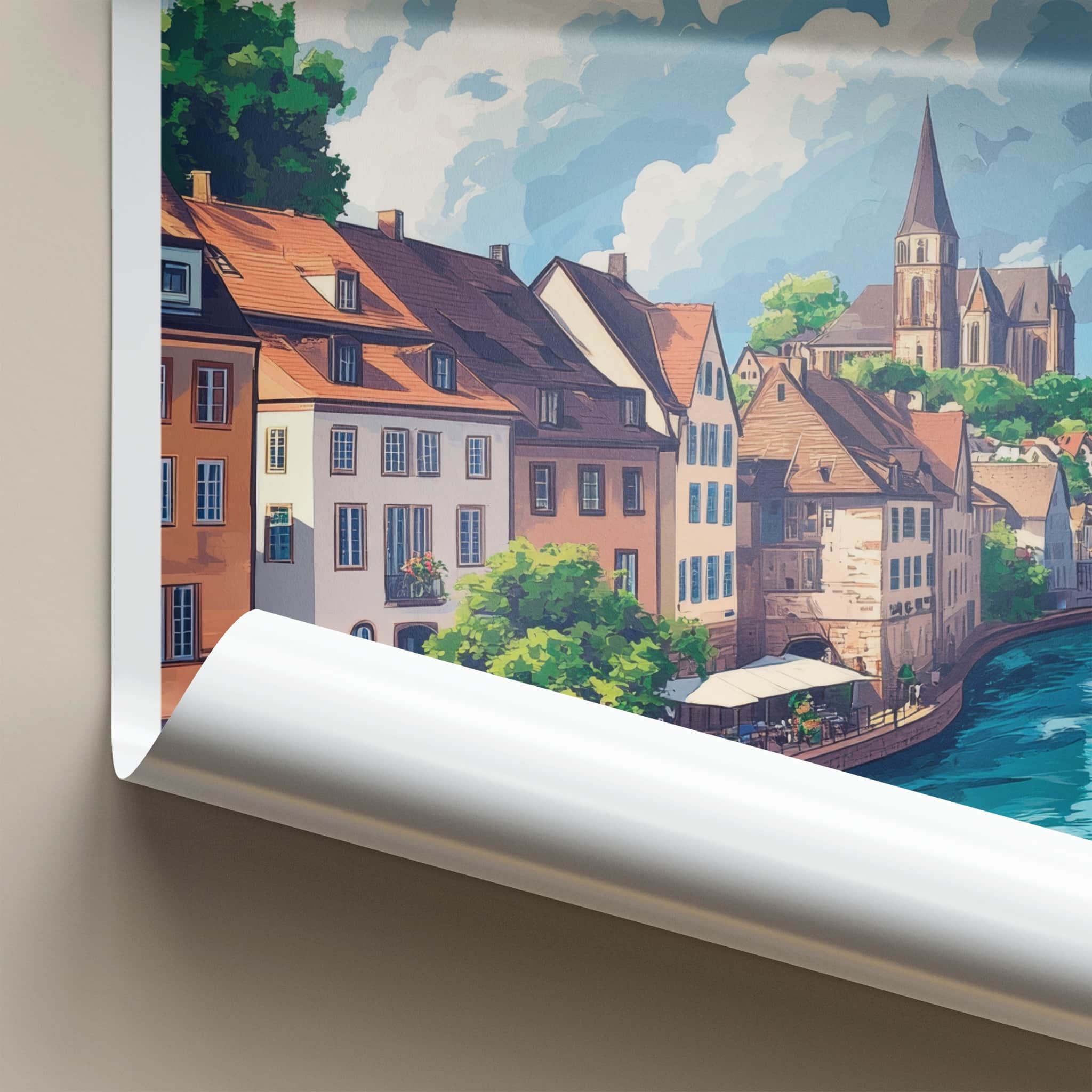 Bamberg Poster - Germany Travel Art - Historic River Town Wall Decor