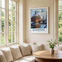 Bamberg Poster - Germany Travel Art - Snowy River Town Home Decor