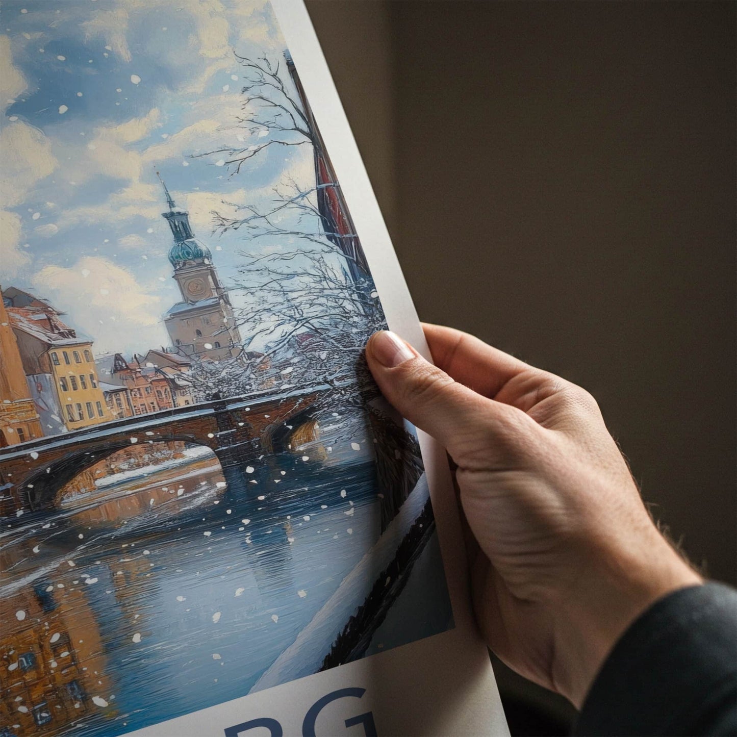 Bamberg Poster - Germany Travel Art - Snowy River Town Home Decor