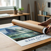 Ban Gioc Poster - Vietnam Travel Art - Lush Waterfall Landscape Home Decor