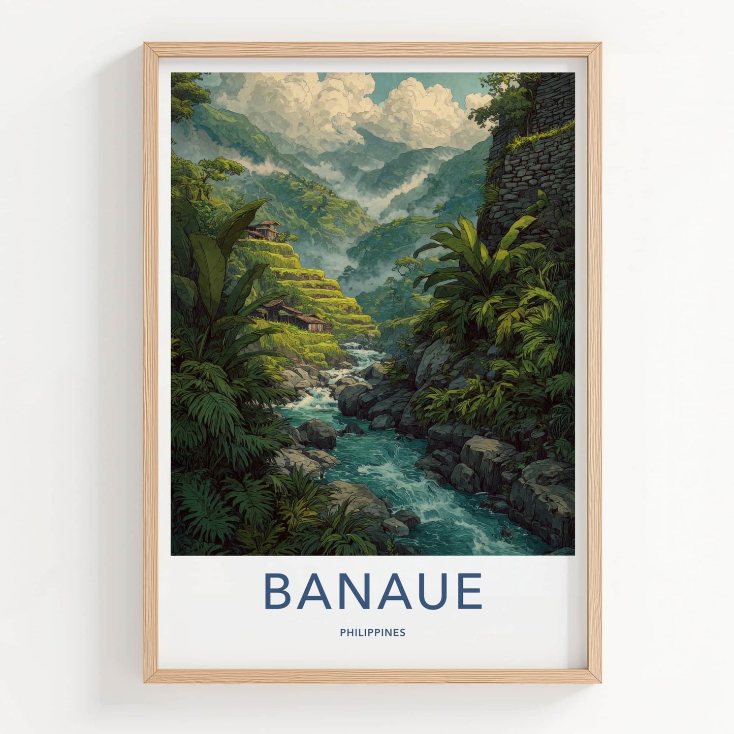 Banaue Poster - Philippines Art Print - Terraced River Valley Home Decor
