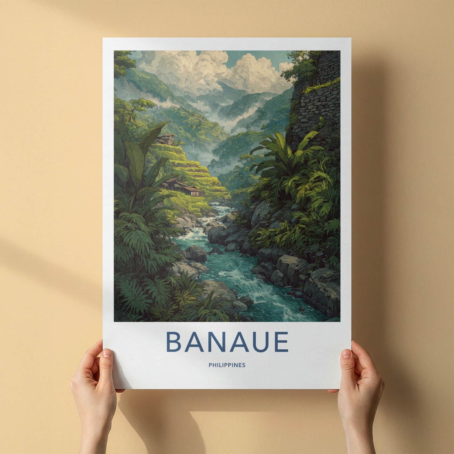 Banaue Poster - Philippines Art Print - Terraced River Valley Home Decor