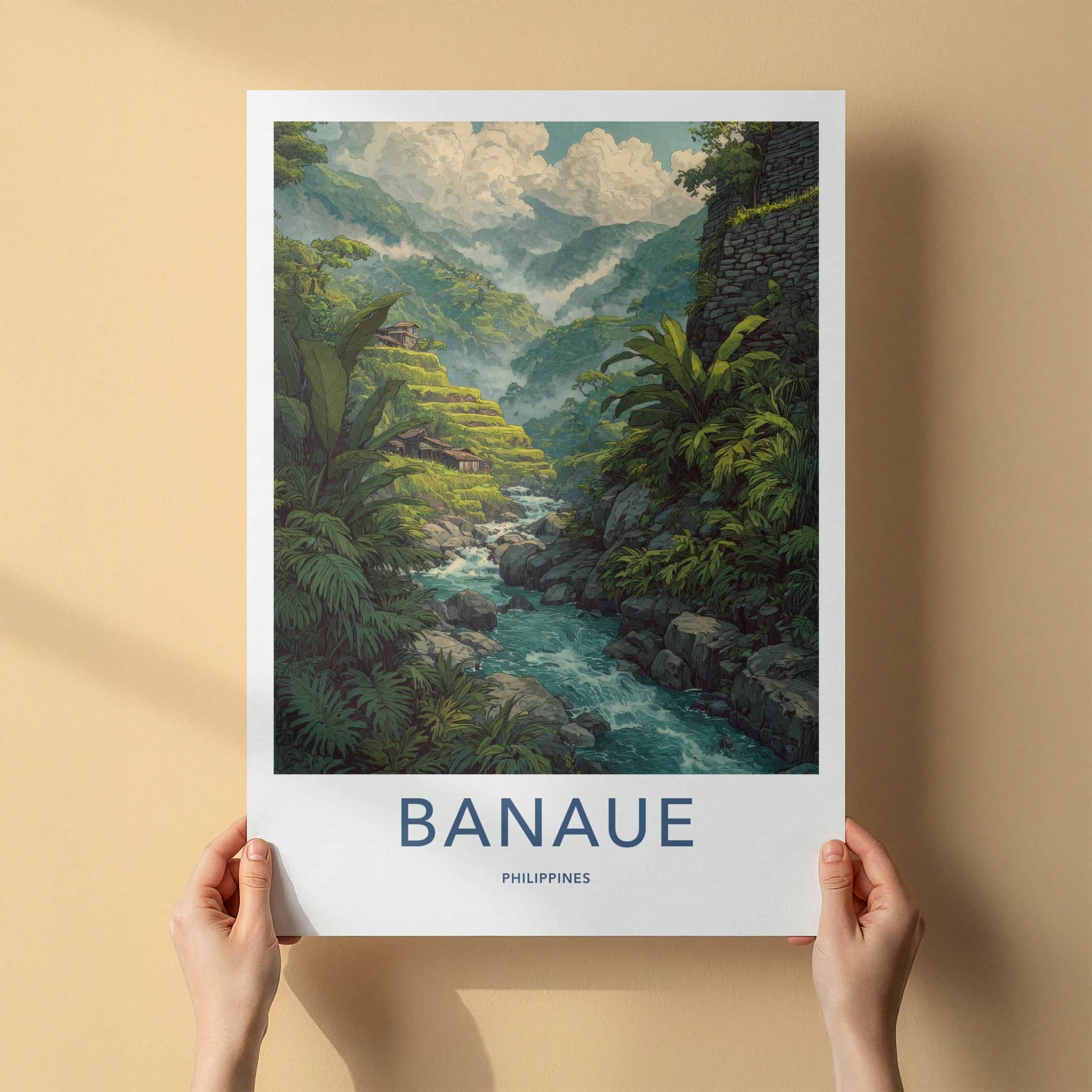 Banaue Poster - Philippines Art Print - Terraced River Valley Home Decor