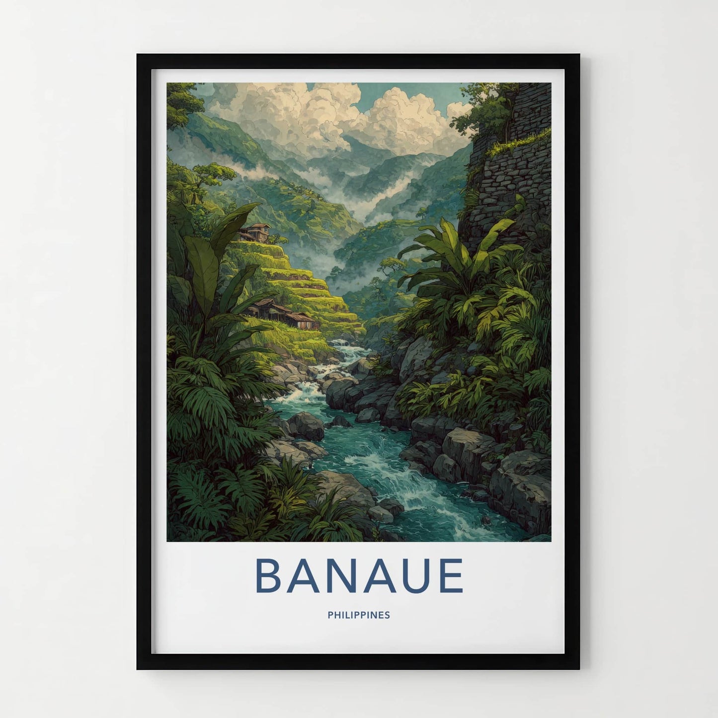 Banaue Poster - Philippines Art Print - Terraced River Valley Home Decor