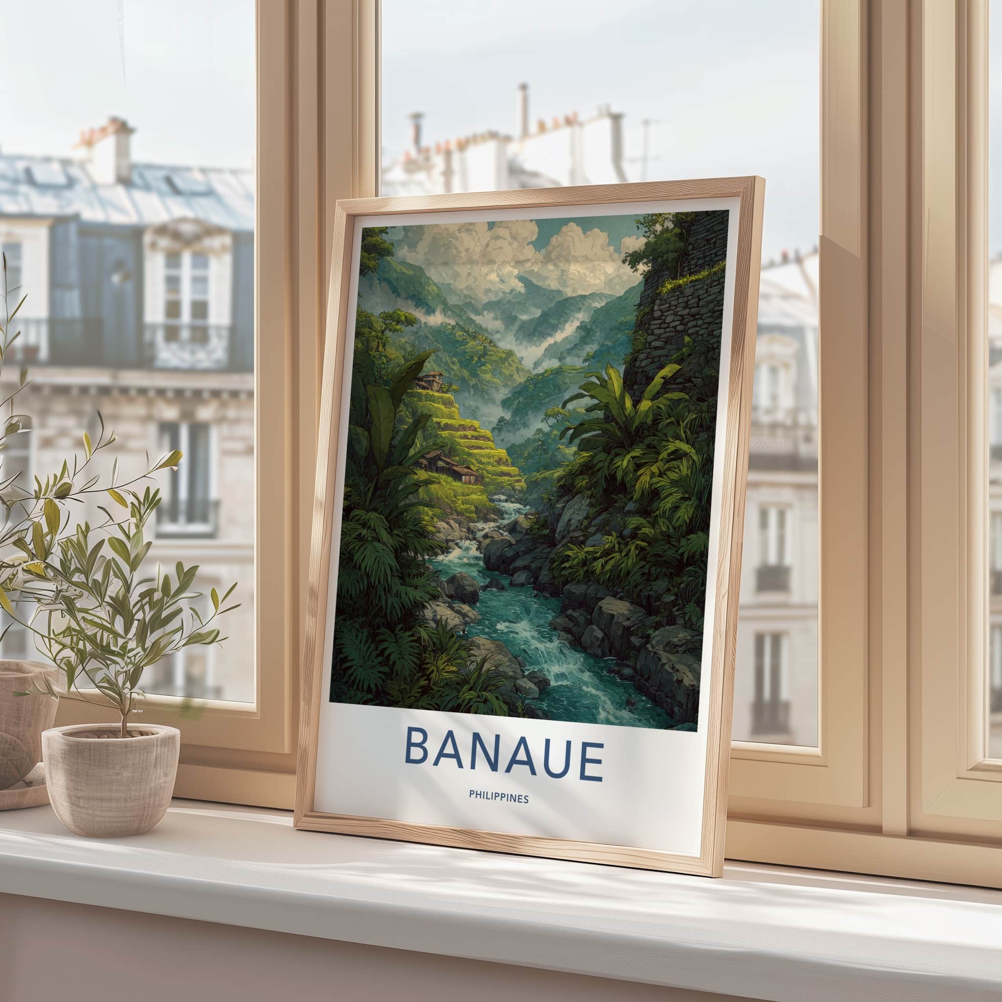 Banaue Poster - Philippines Art Print - Terraced River Valley Home Decor