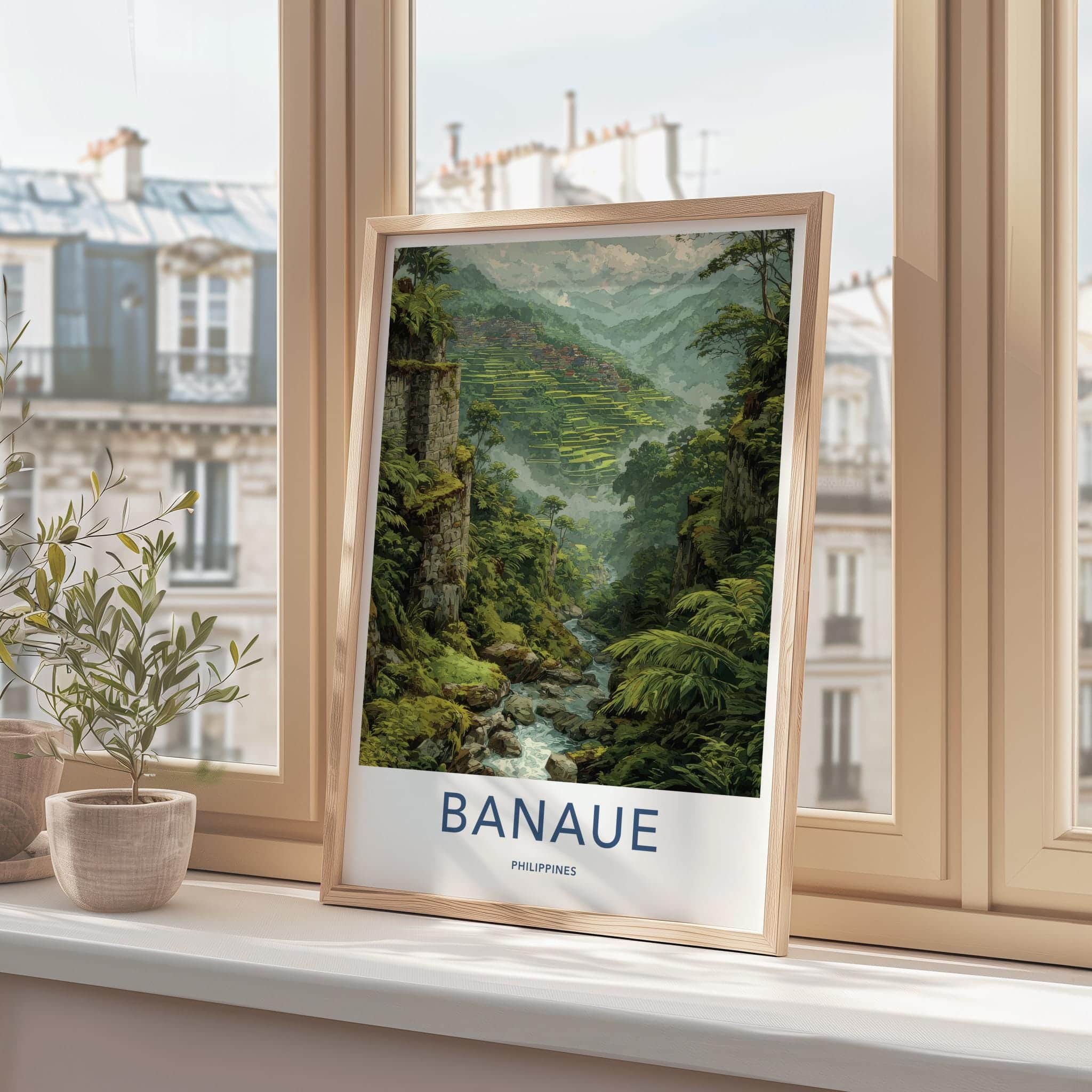 Banaue Poster - Philippines Travel Art - Ancient Green Terraces Wall Decor