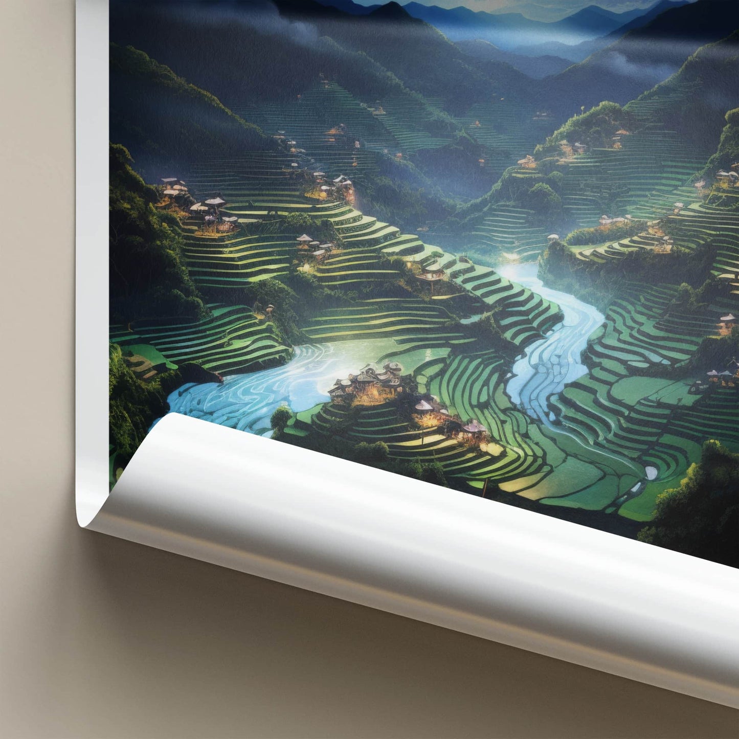 Banaue Poster - Philippines Travel Art - Lush Valley Villages Home Decor