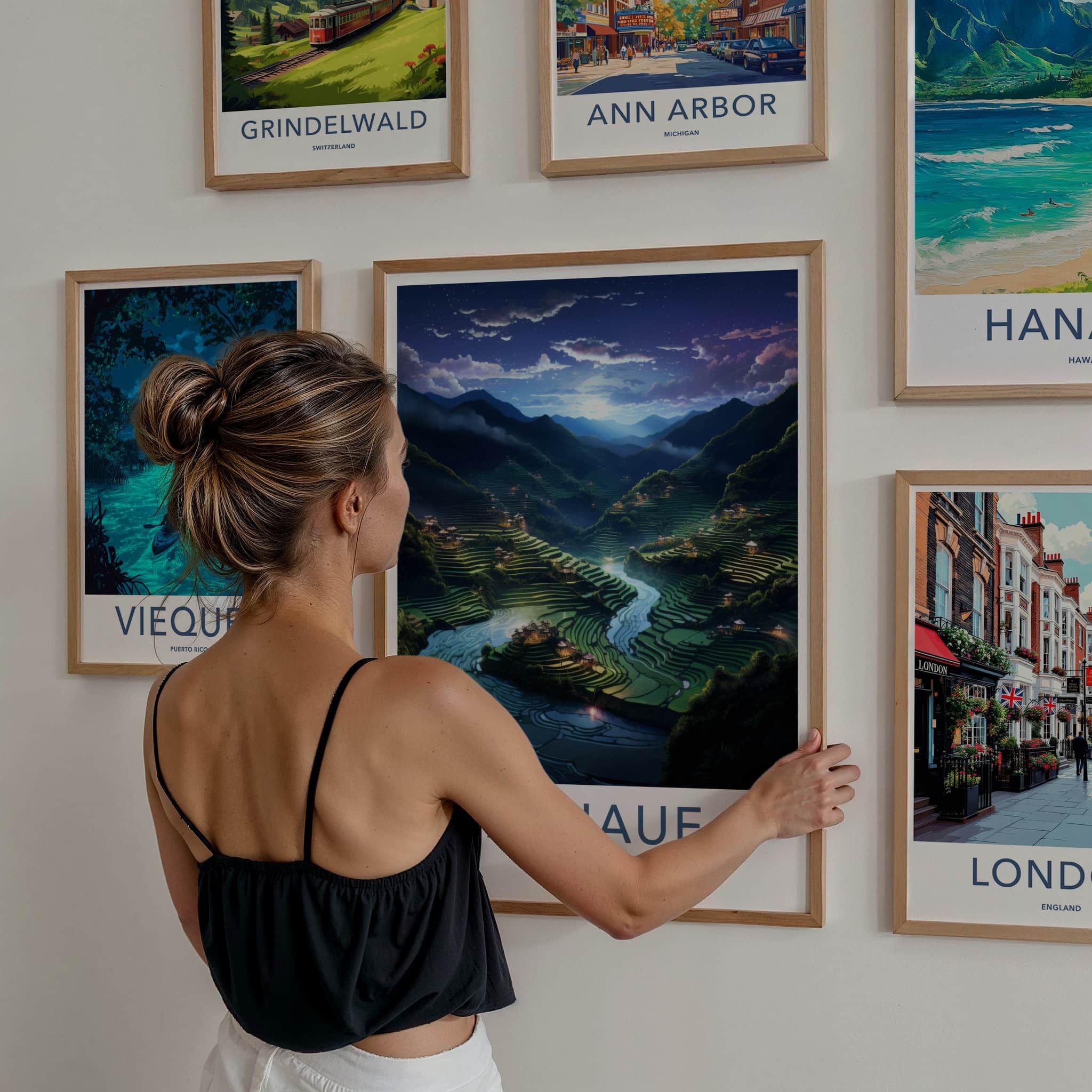 Banaue Poster - Philippines Travel Art - Lush Valley Villages Home Decor