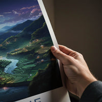 Banaue Poster - Philippines Travel Art - Lush Valley Villages Home Decor