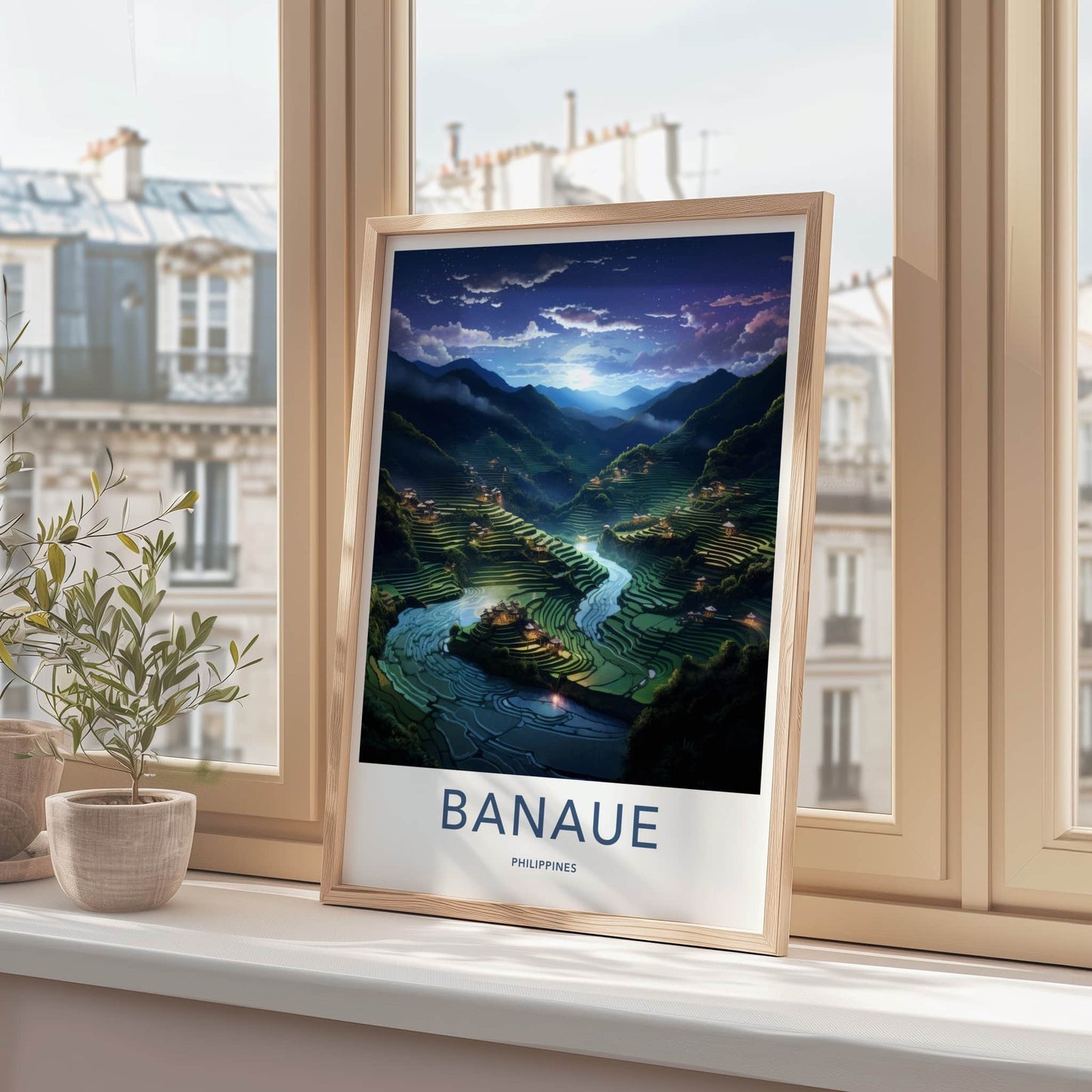 Banaue Poster - Philippines Travel Art - Lush Valley Villages Home Decor