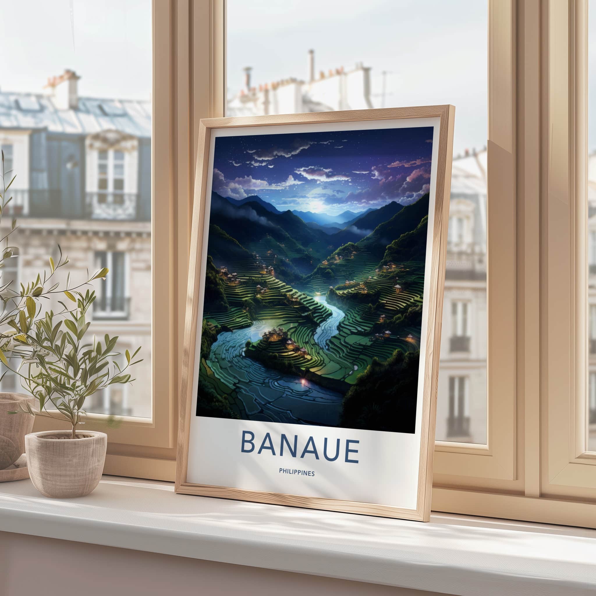 Banaue Poster - Philippines Travel Art - Lush Valley Villages Home Decor