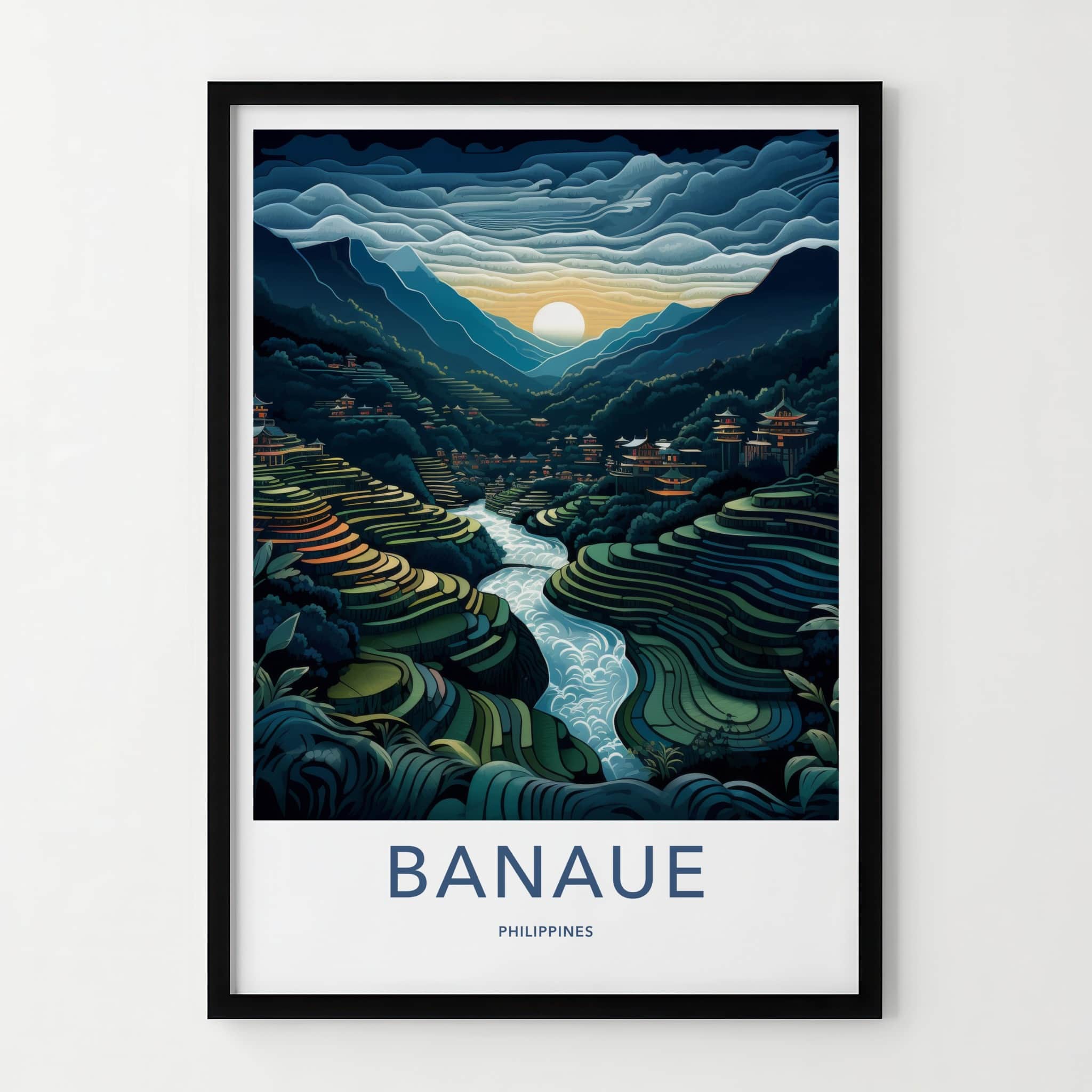 Banaue Poster - Philippines Travel Art - Terraced Rice Fields Home Decor