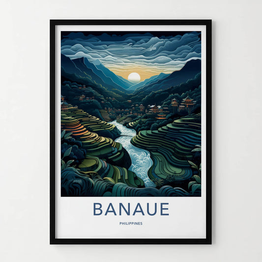 Banaue Poster - Philippines Travel Art - Terraced Rice Fields Home Decor