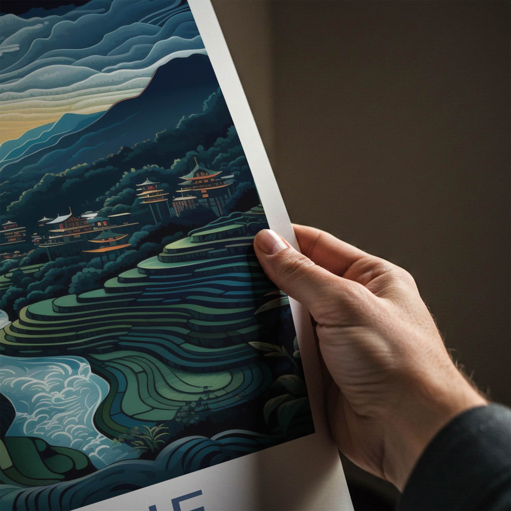 Banaue Poster - Philippines Travel Art - Terraced Rice Fields Home Decor