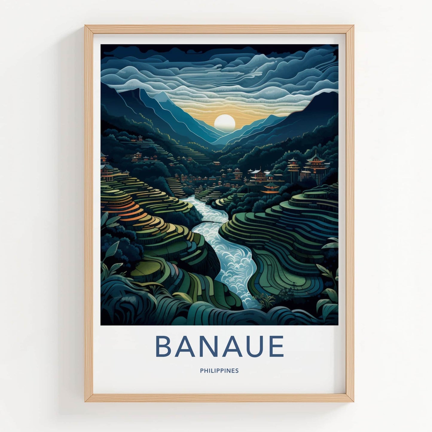 Banaue Poster - Philippines Travel Art - Terraced Rice Fields Home Decor