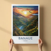 Banaue Poster - Philippines Travel Art - Vibrant Valley Sunset Home Decor
