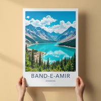 Band-e-Amir Poster - Afghanistan Art Print - Turquoise Lake Mountains Gift