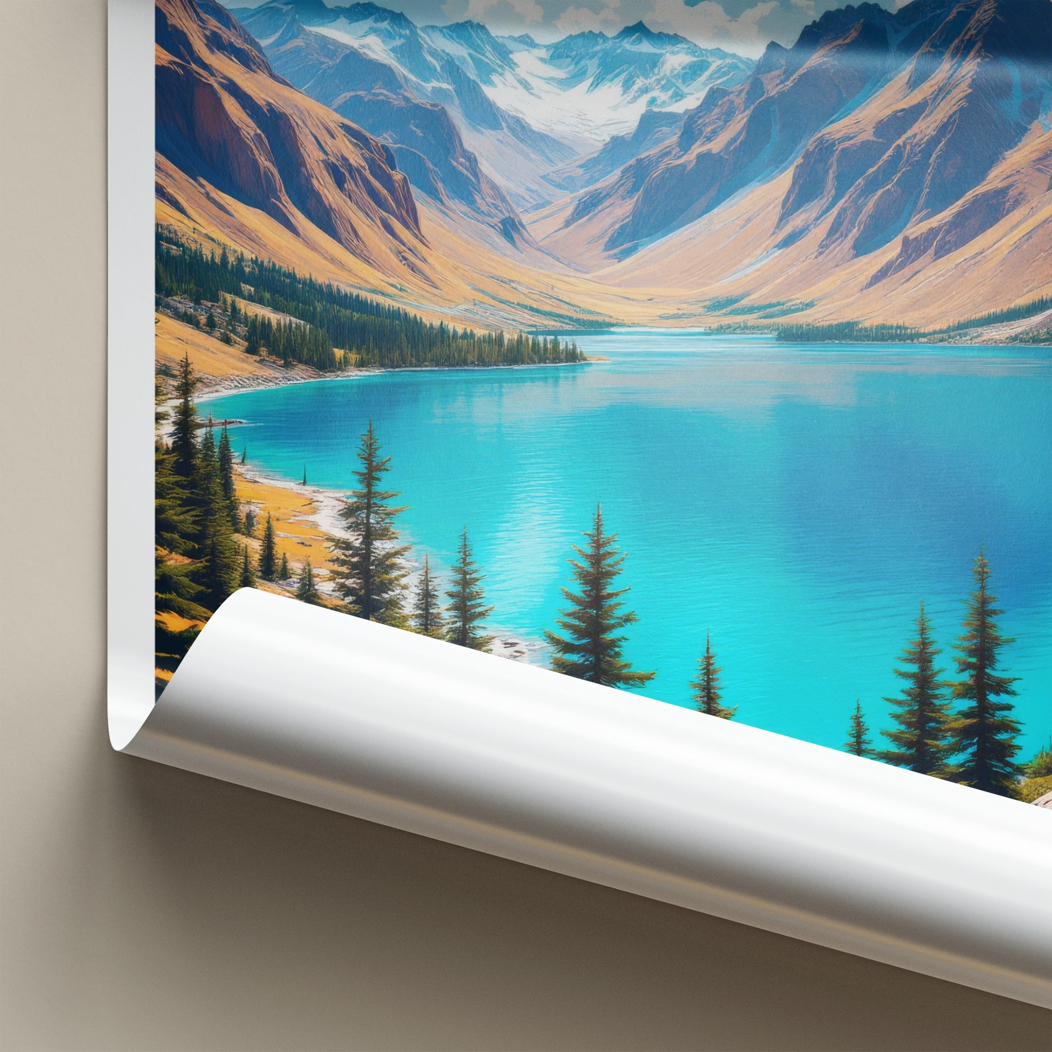 BAND-E-AMIR Poster - Afghanistan Travel Art - Stunning Mountain Lake Home Decor