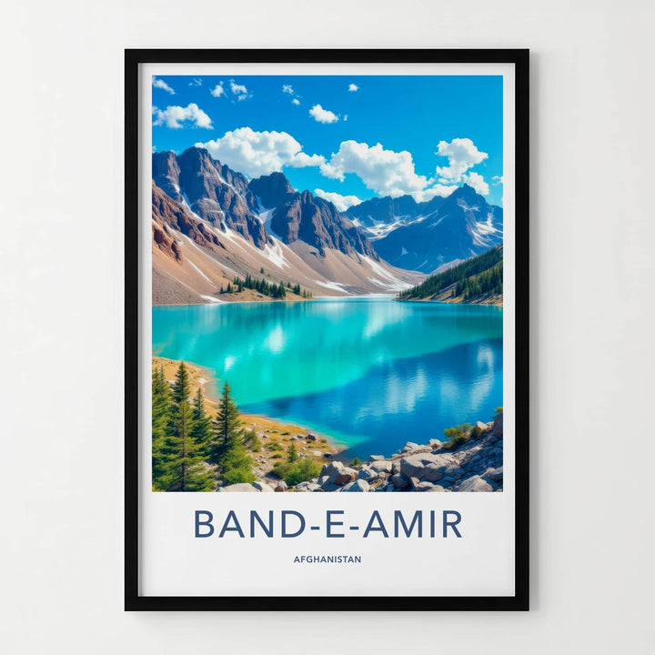 BAND-E-AMIR Poster - Afghanistan Wall Art - Turquoise Lake Mountains Home Decor
