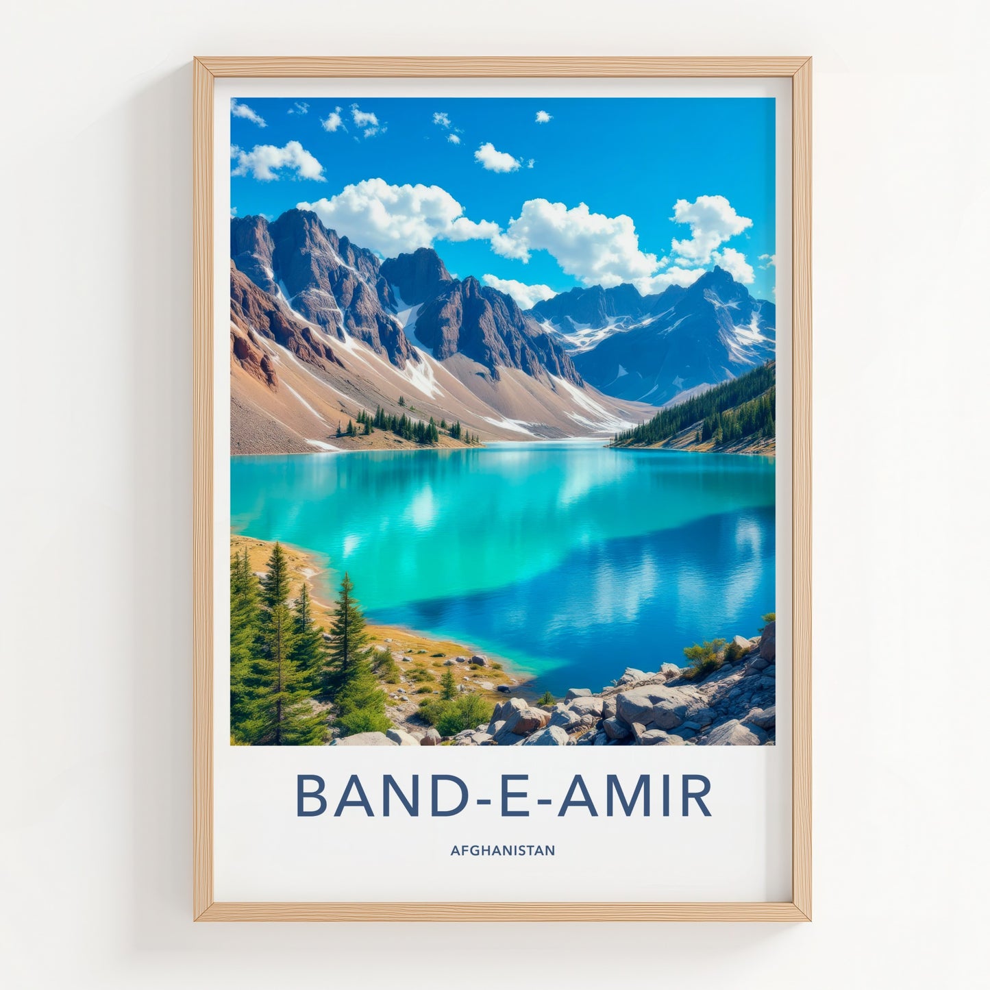 BAND-E-AMIR Poster - Afghanistan Wall Art - Turquoise Lake Mountains Home Decor