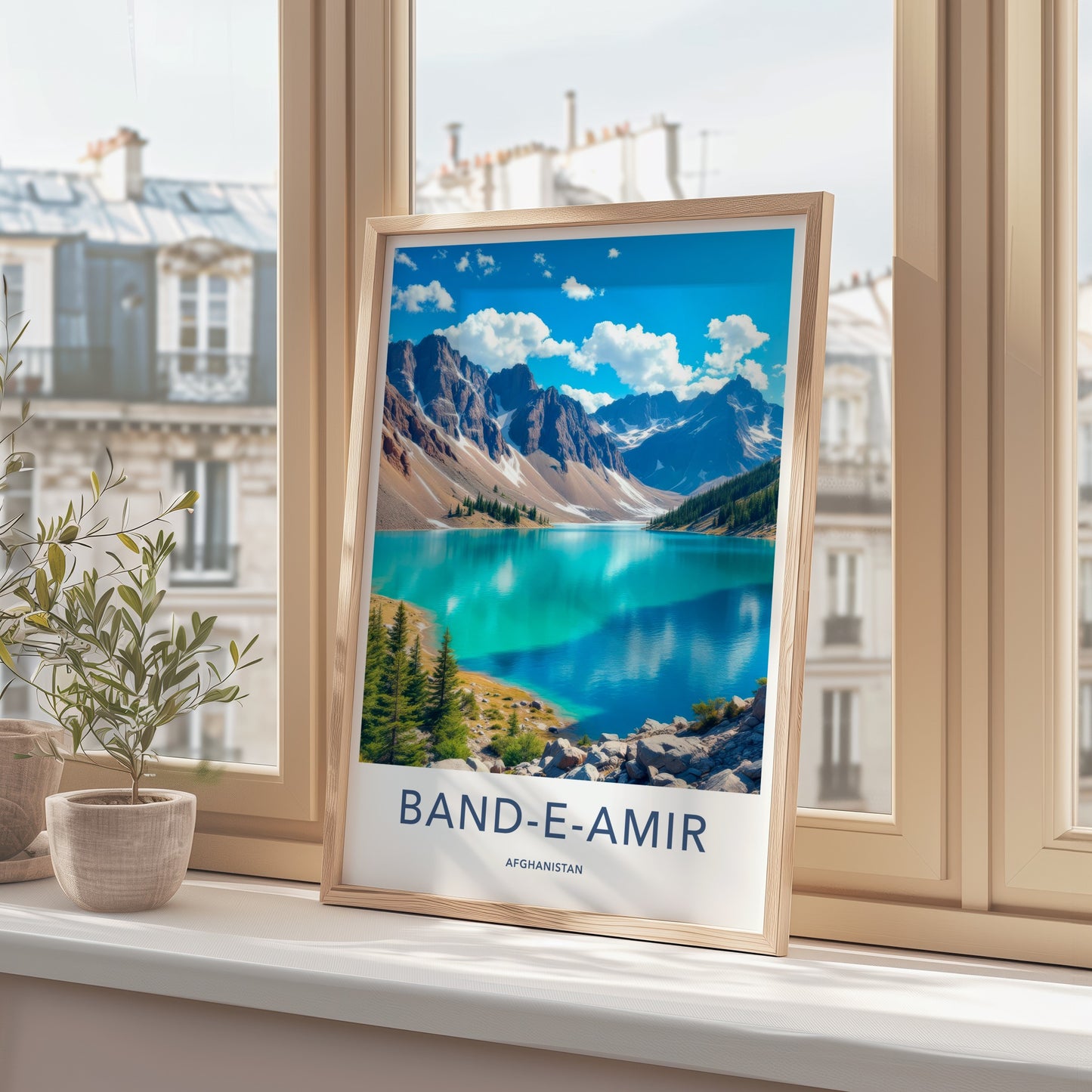 BAND-E-AMIR Poster - Afghanistan Wall Art - Turquoise Lake Mountains Home Decor