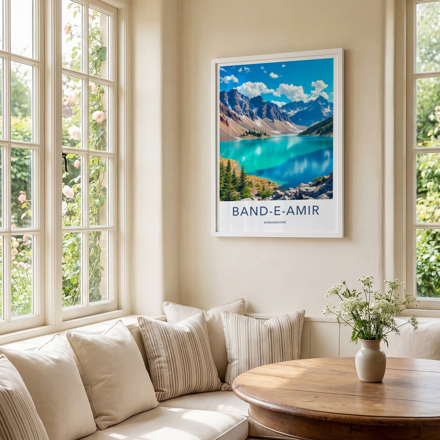 BAND-E-AMIR Poster - Afghanistan Wall Art - Turquoise Lake Mountains Home Decor