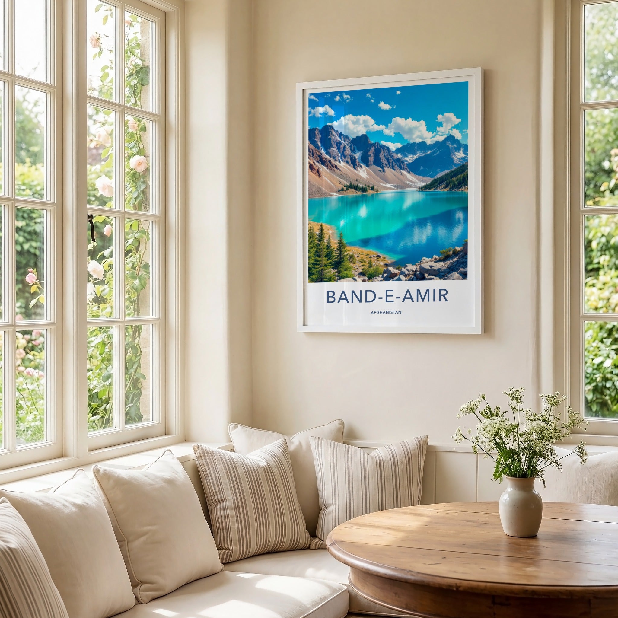 BAND-E-AMIR Poster - Afghanistan Wall Art - Turquoise Lake Mountains Home Decor