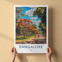 Bangalore Poster - India Travel Art - Karnataka Blossoming Garden Path Home Decor