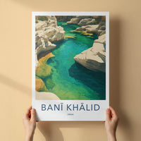 Bani Khalid Poster - Oman Scenic Art - Emerald Canyon Waters Wall Decor